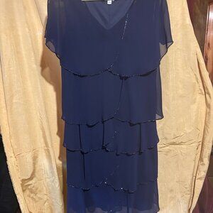 Patra Tiered Beaded Evening Dress